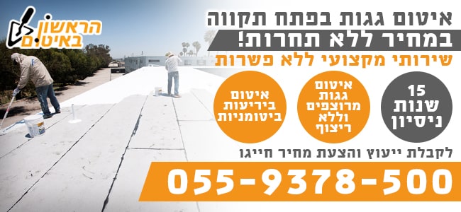 איטום גגות בפתח תקווה בזול