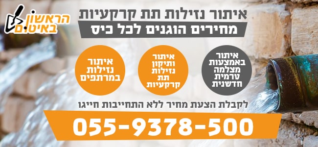  איתור נזילות תת קרקעיות כולל תיקון ואיטום